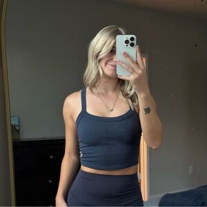 FP Movement by Free People Navy Ribbed Crop Top